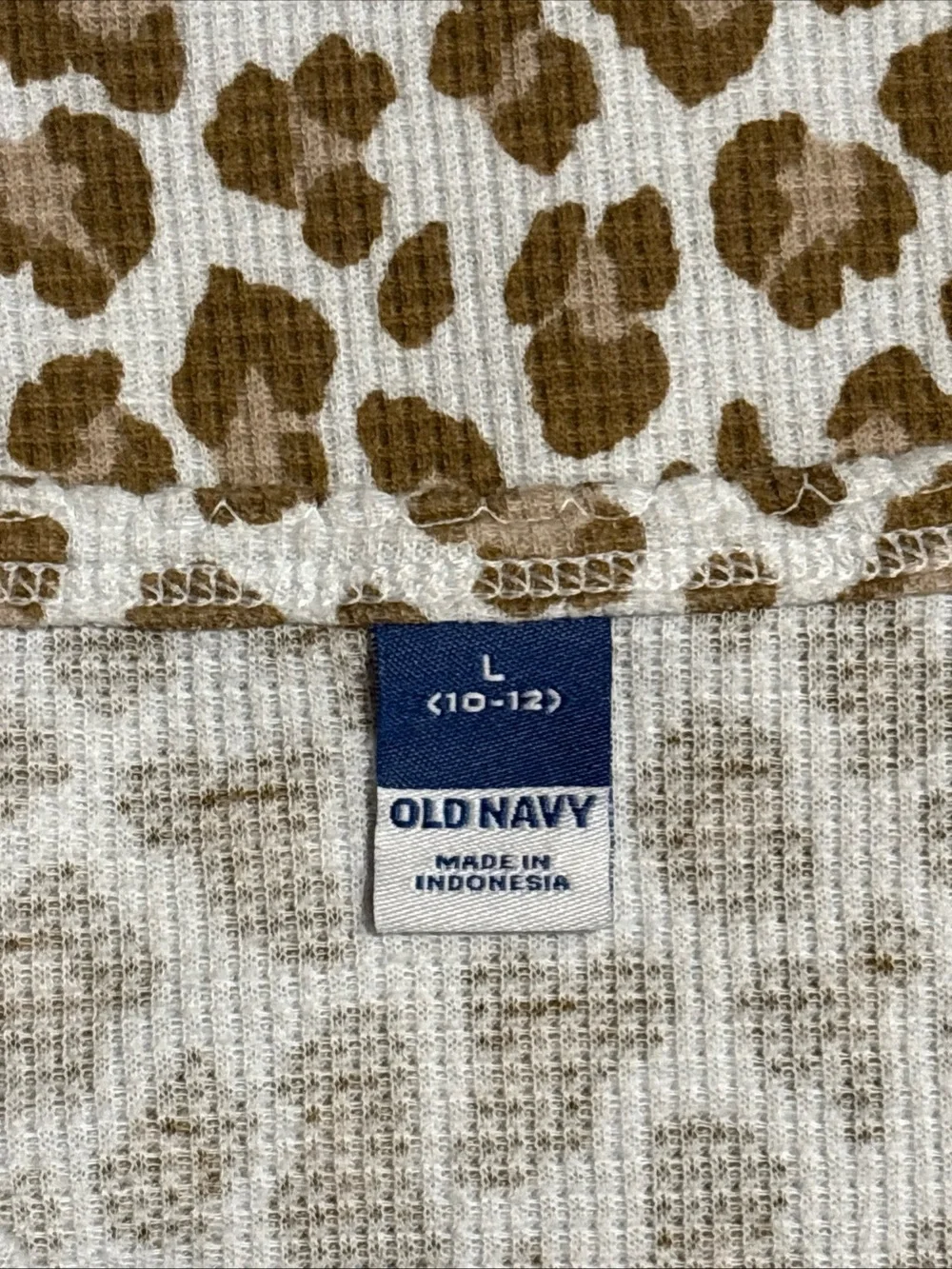 Old Navy Kids Short Sleeve Leopard Print Tee - White & Brown 10-12